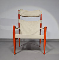 Safari lounge chair, model 30,  designed by Erik Worts and manufactured by Niels Eilersen, Denmark 1960.