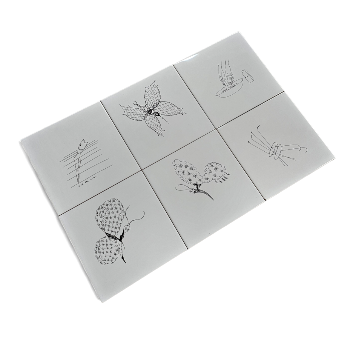 6 x Ceramic tile by Gio Ponti for Ceramica Bardelli