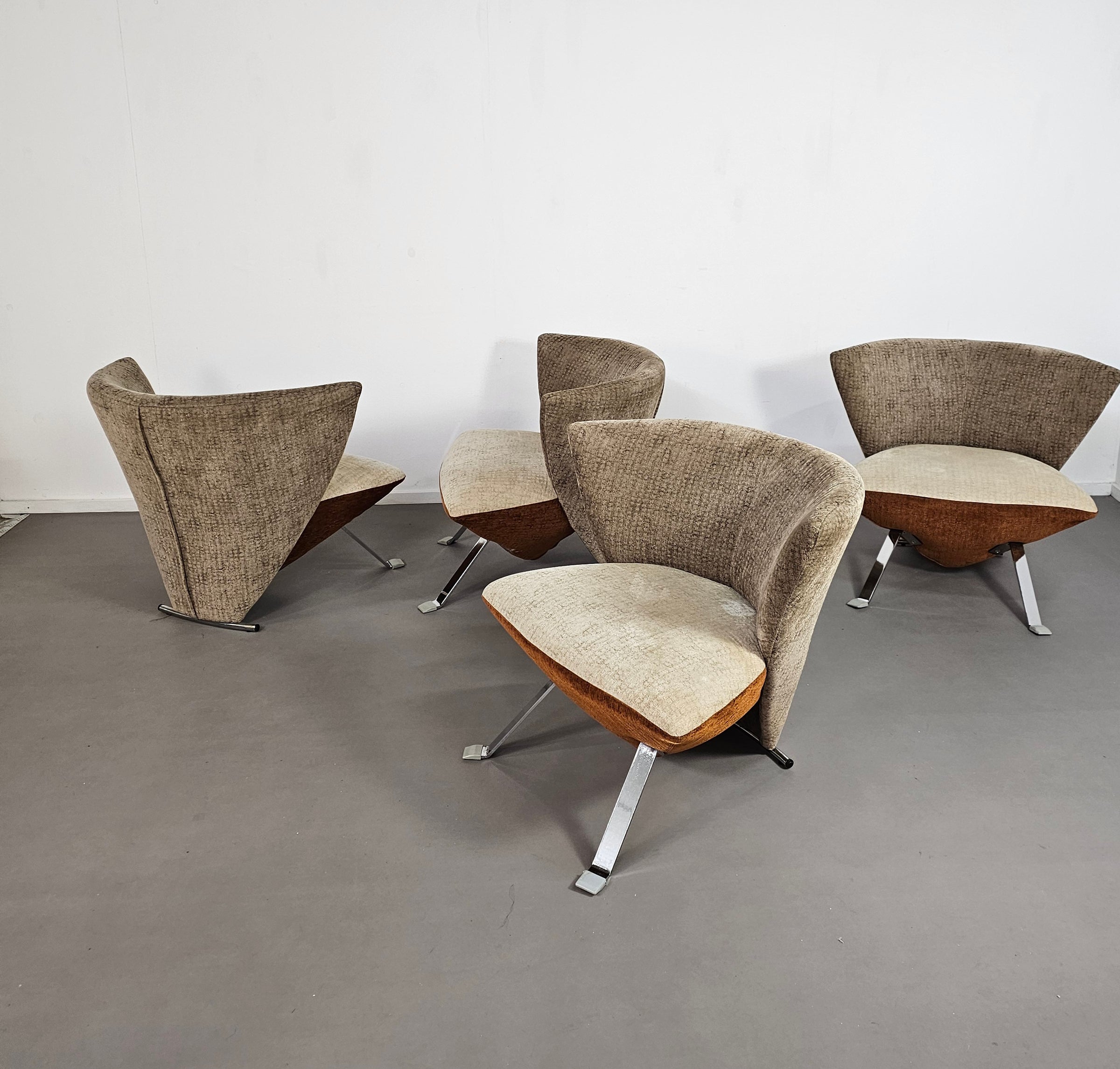 4 x Jada stoel duotone van Giorgio Saporiti voor il Loft