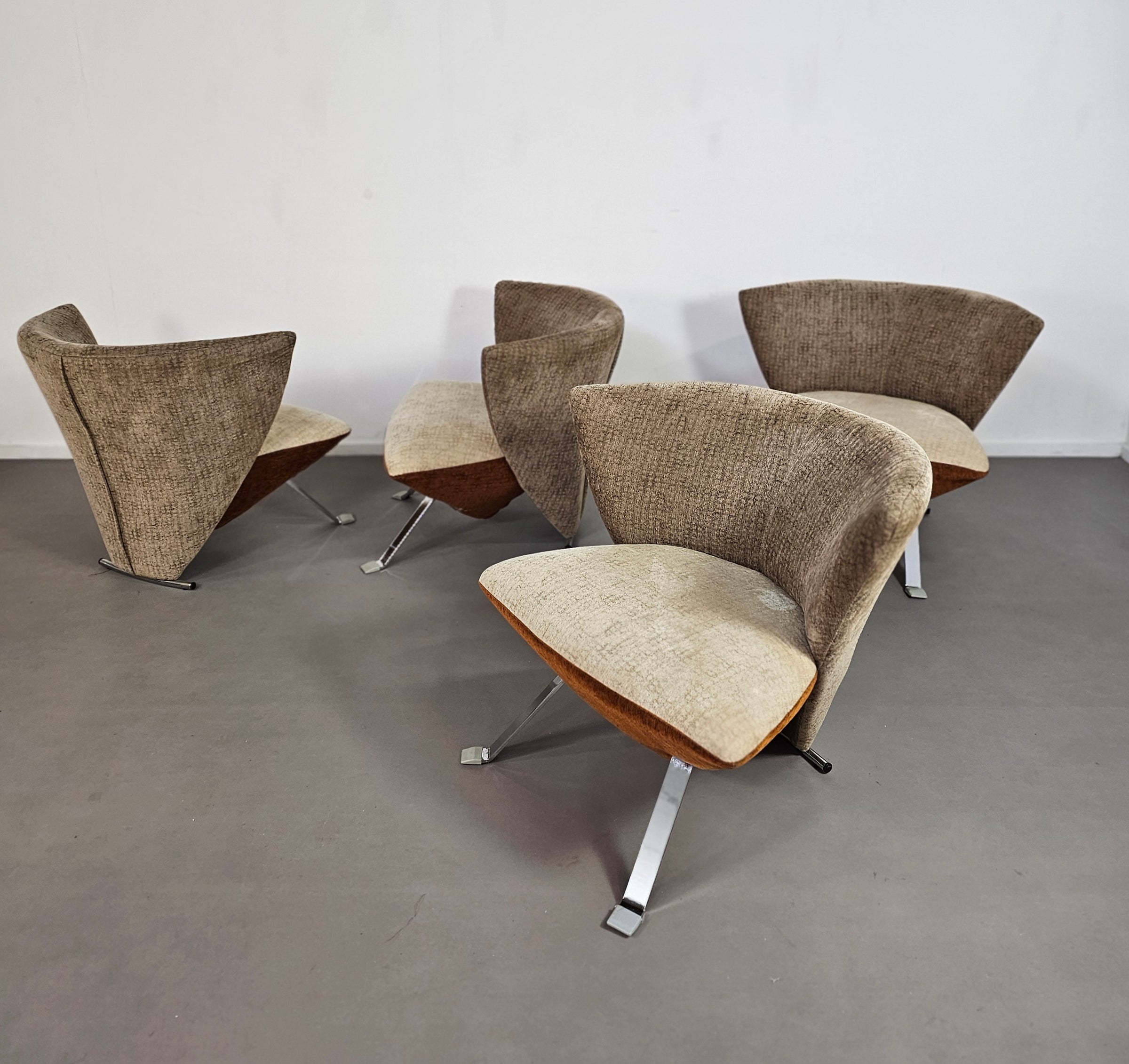 4 x Jada stoel duotone van Giorgio Saporiti voor il Loft