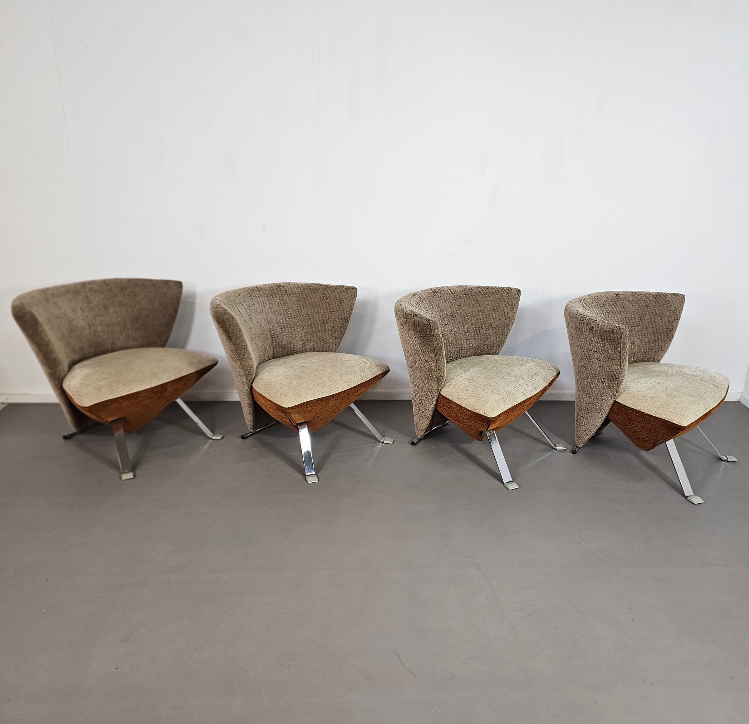 4 x Jada stoel duotone van Giorgio Saporiti voor il Loft