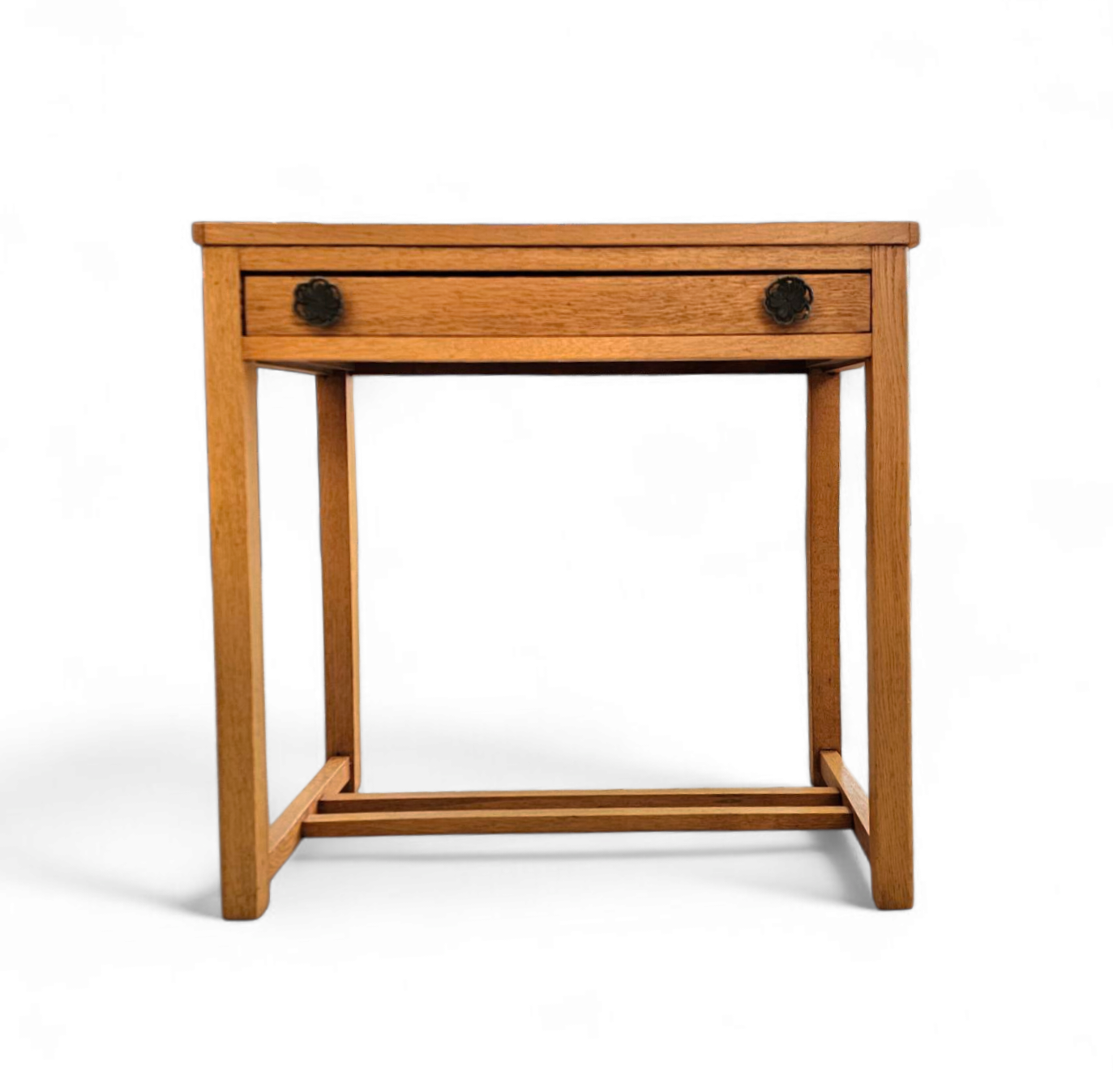 Solid oak side table 1970s