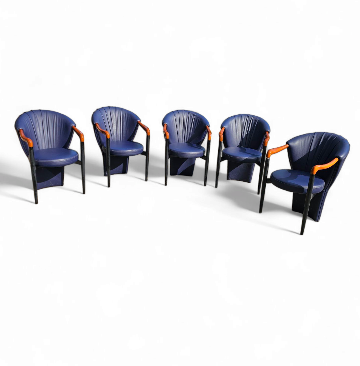 6 x Costantini arm chair /dark blue leather