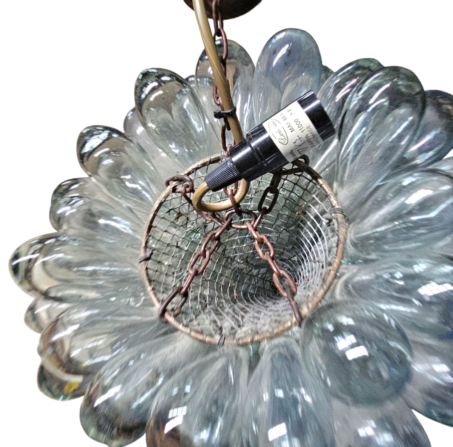 Lartigiani hanging lamp Hand blown glass 1960s