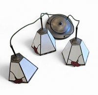 3 light chandelier with glass shades /Art Deco