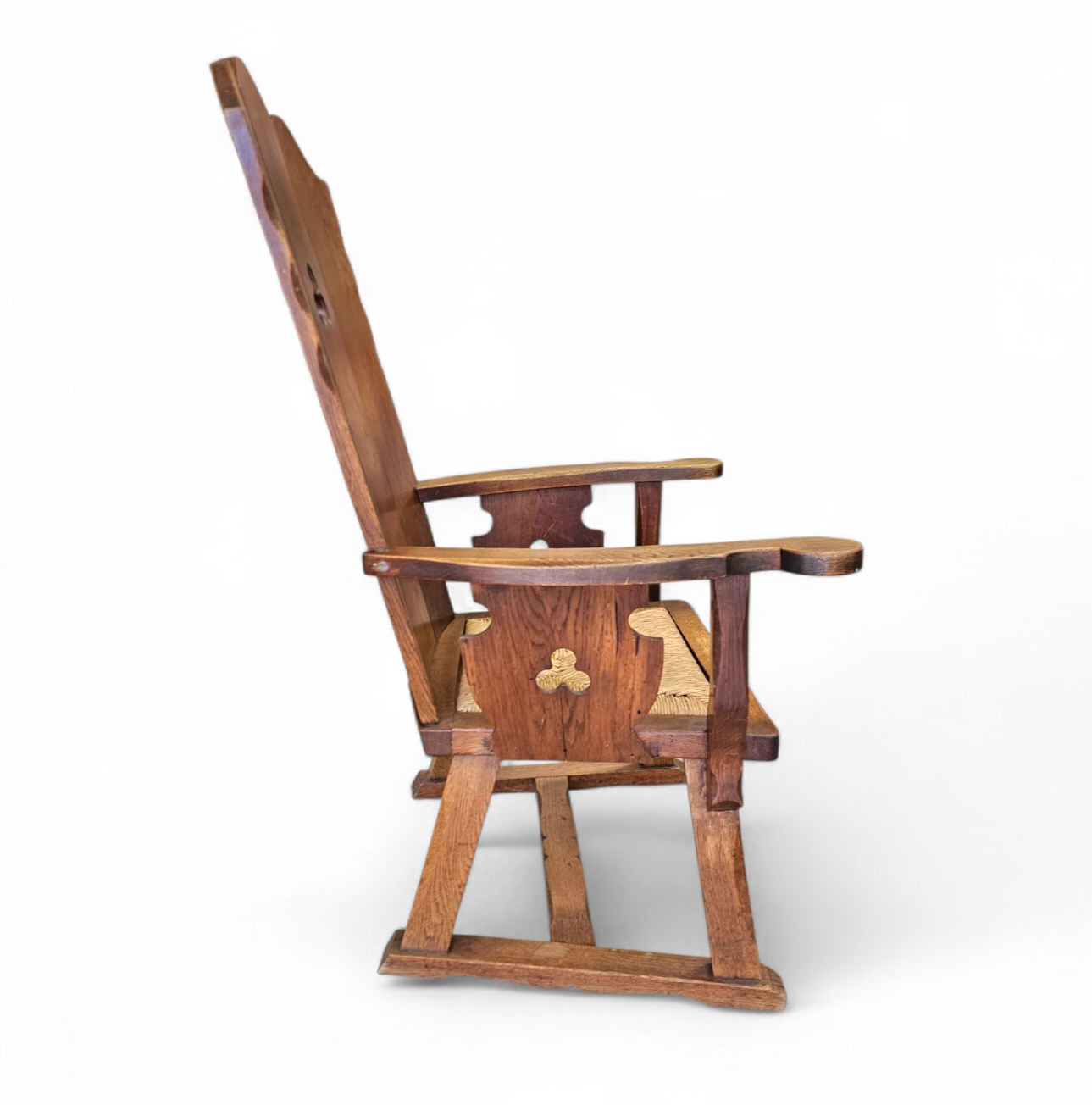High back / monastry / rush seat armchair 1950s