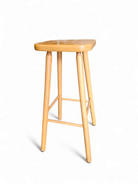 3 x beech wood stools / 1970s / height 65 cm
