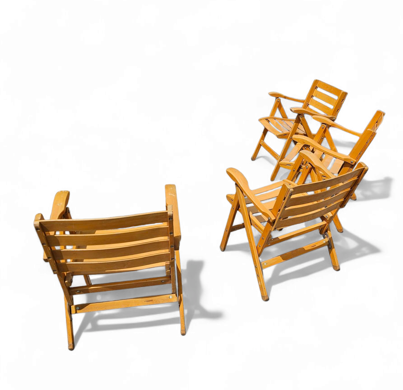 4 x Folding Chairs by Ico & Luisa Parisi for Reguitti, Italy, 1970s,