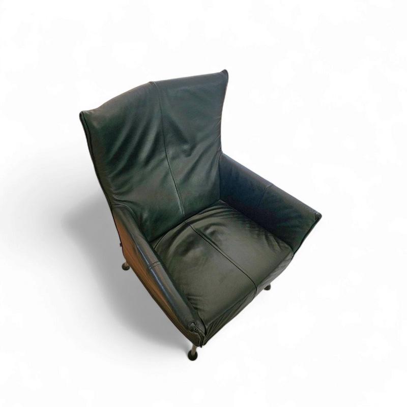 Black leather Charly armchair by Gerard van den Berg for Montis 1980s