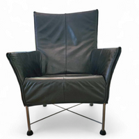 Black leather Charly armchair by Gerard van den Berg for Montis 1980s