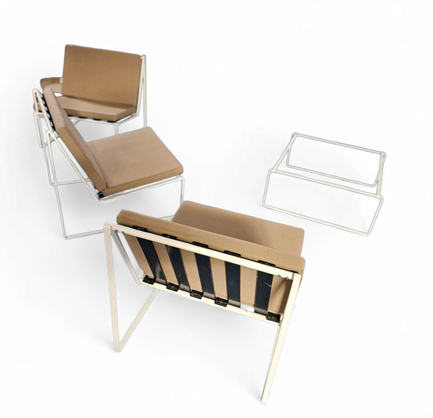 Kho Liang Ie 024 set lounge chairs / coffee table /Artifort 1962 / inside - outside use