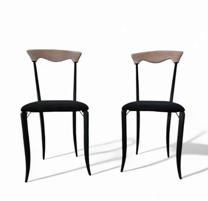 2 x Charme Dining Chair by Fasem is a slender, yet strong masterpiece 1980s