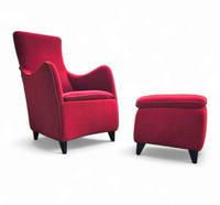 Senta armchair / hocker / ottoman by Gerard van den Berg for Wittmann / red velvet upholstery / marked
Good condition
