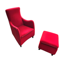 Senta armchair / hocker / ottoman by Gerard van den Berg for Wittmann / red velvet upholstery / marked
Good condition