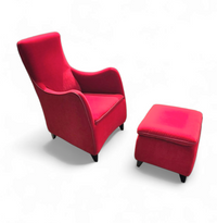 Senta armchair / hocker / ottoman by Gerard van den Berg for Wittmann / red velvet upholstery / marked
Good condition