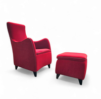 Senta armchair / hocker / ottoman by Gerard van den Berg for Wittmann / red velvet upholstery / marked
Good condition
