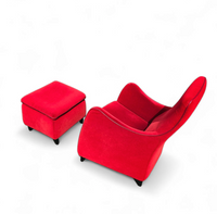 Senta armchair / hocker / ottoman by Gerard van den Berg for Wittmann / red velvet upholstery / marked
Good condition