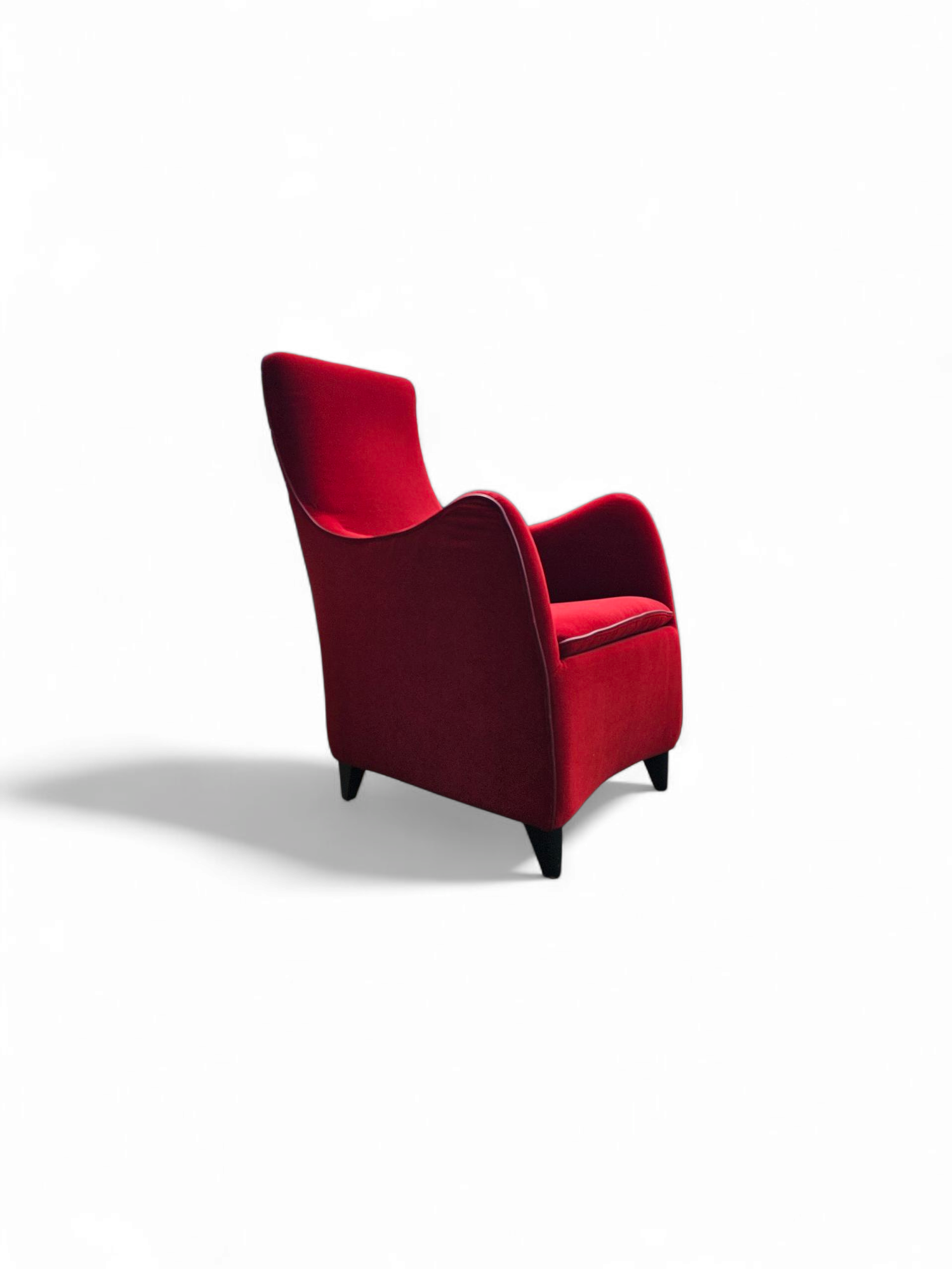 Senta armchair / hocker / ottoman by Gerard van den Berg for Wittmann / red velvet upholstery / marked
Good condition