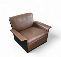 2 x Black Shell & brown Leather RZ 62 Chair / 600 Programme Lounge Chair by Dieter Rams for Vitsoe /1980s / Top condition