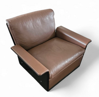2 x Black Shell & brown Leather RZ 62 Chair / 600 Programme Lounge Chair by Dieter Rams for Vitsoe /1980s / Top condition