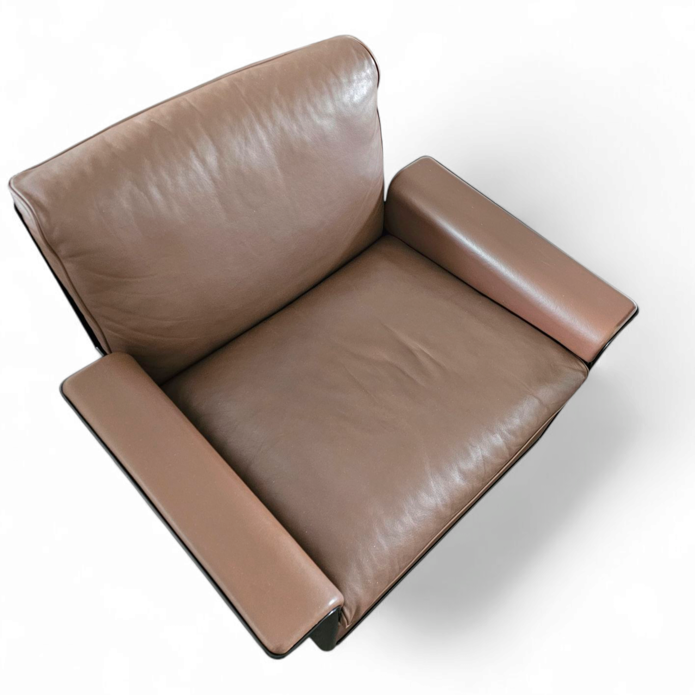 2 x Black Shell & brown Leather RZ 62 Chair / 600 Programme Lounge Chair by Dieter Rams for Vitsoe /1980s / Top condition