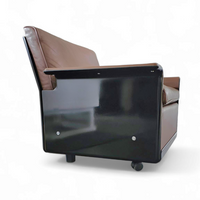 2 x Black Shell & brown Leather RZ 62 Chair / 600 Programme Lounge Chair by Dieter Rams for Vitsoe /1980s / Top condition