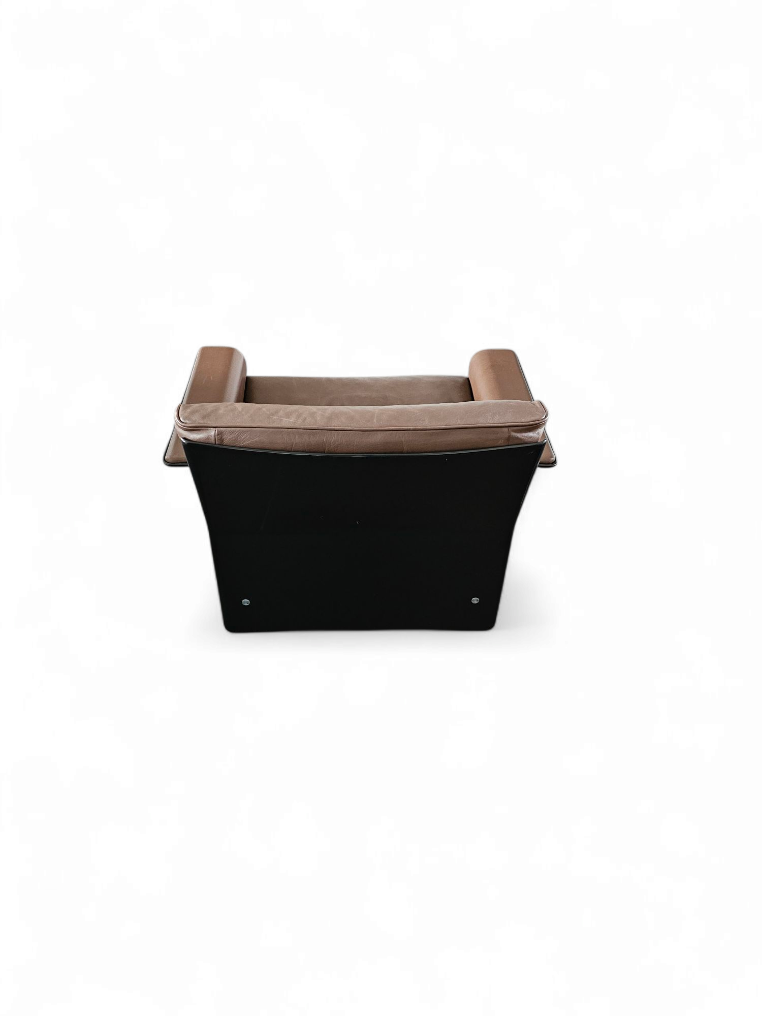 2 x Black Shell & brown Leather RZ 62 Chair / 600 Programme Lounge Chair by Dieter Rams for Vitsoe /1980s / Top condition