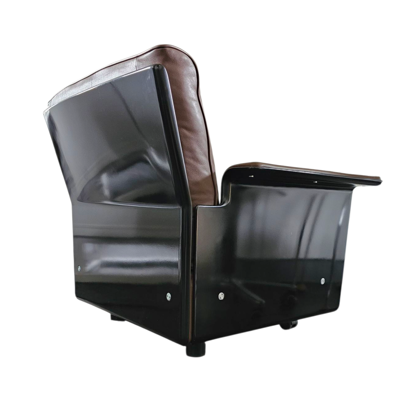 2 x Black Shell & brown Leather RZ 62 Chair / 600 Programme Lounge Chair by Dieter Rams for Vitsoe /1980s / Top condition
