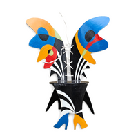 Decorative wooden wing chair 1980s