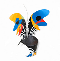 Decorative wooden wing chair 1980s