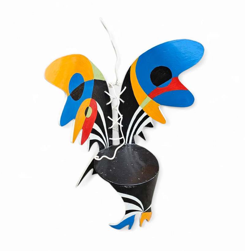 Decorative wooden wing chair 1980s