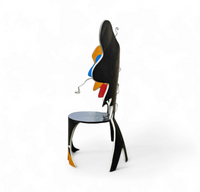 Decorative wooden wing chair 1980s