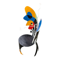 Decorative wooden wing chair 1980s