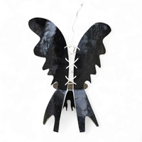 Decorative wooden wing chair 1980s