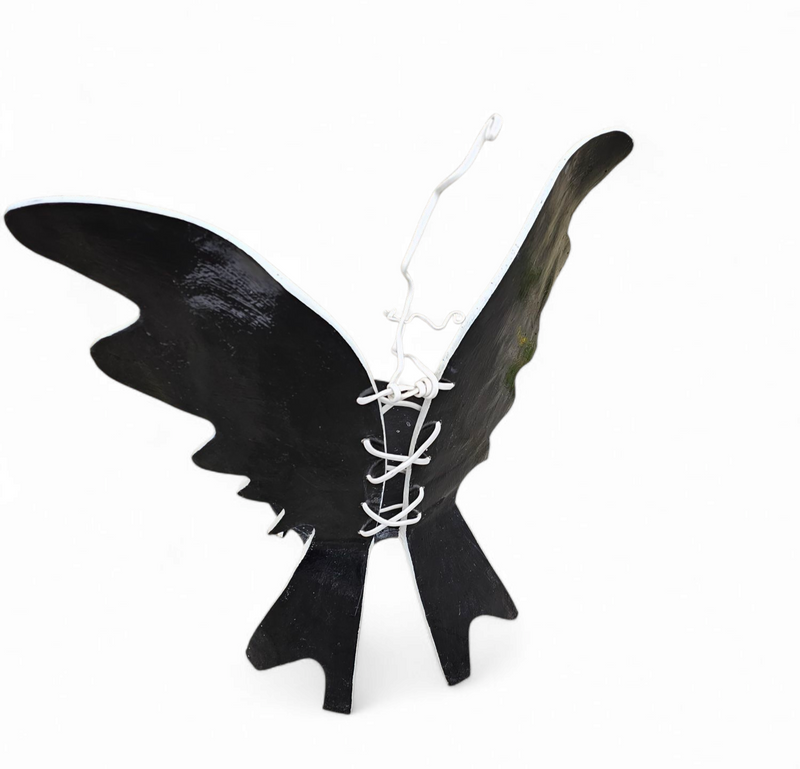 Decorative wooden wing chair 1980s