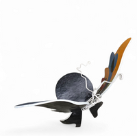 Decorative wooden wing chair 1980s