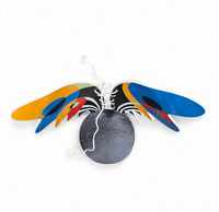 Decorative wooden wing chair 1980s