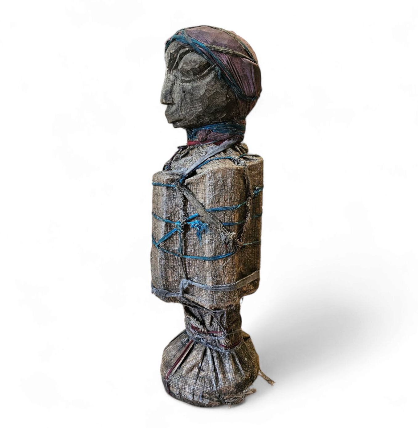 African sculpture / multi material figure / height 65 cm / 1970s