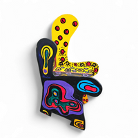 Oversized decorative wooden wing chair