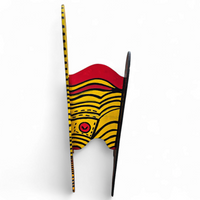 Oversized decorative wooden wing chair