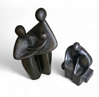 Solid Bronze figures / family with child 1960s