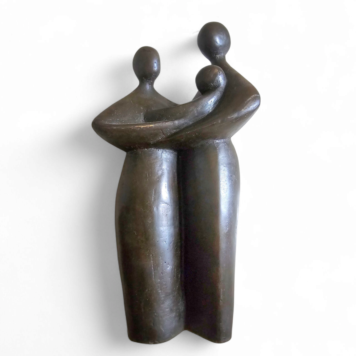 Solid Bronze figures / family with child 1960s