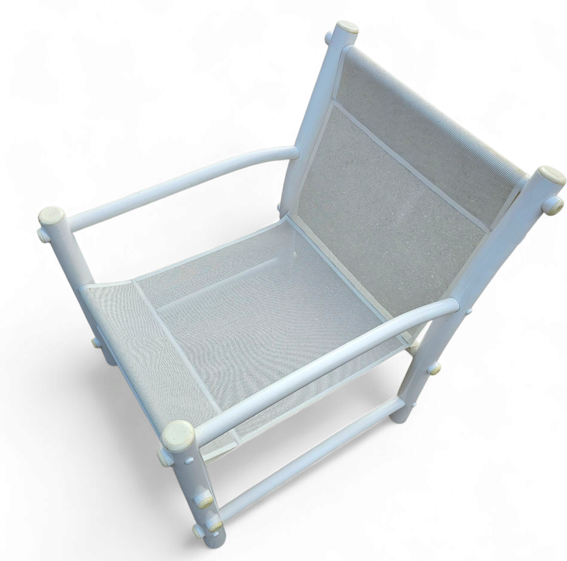 2 x Plastic / pvc pipe / mesh / indoor / outdoor chairs / 1970s