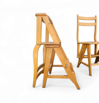 2 x library ladder chair 1950s