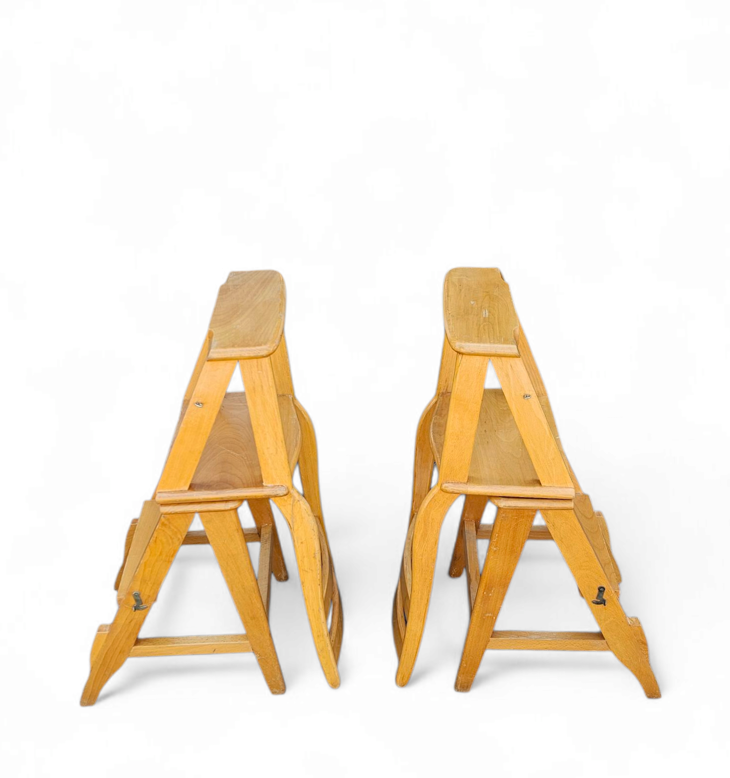 2 x library ladder chair 1950s