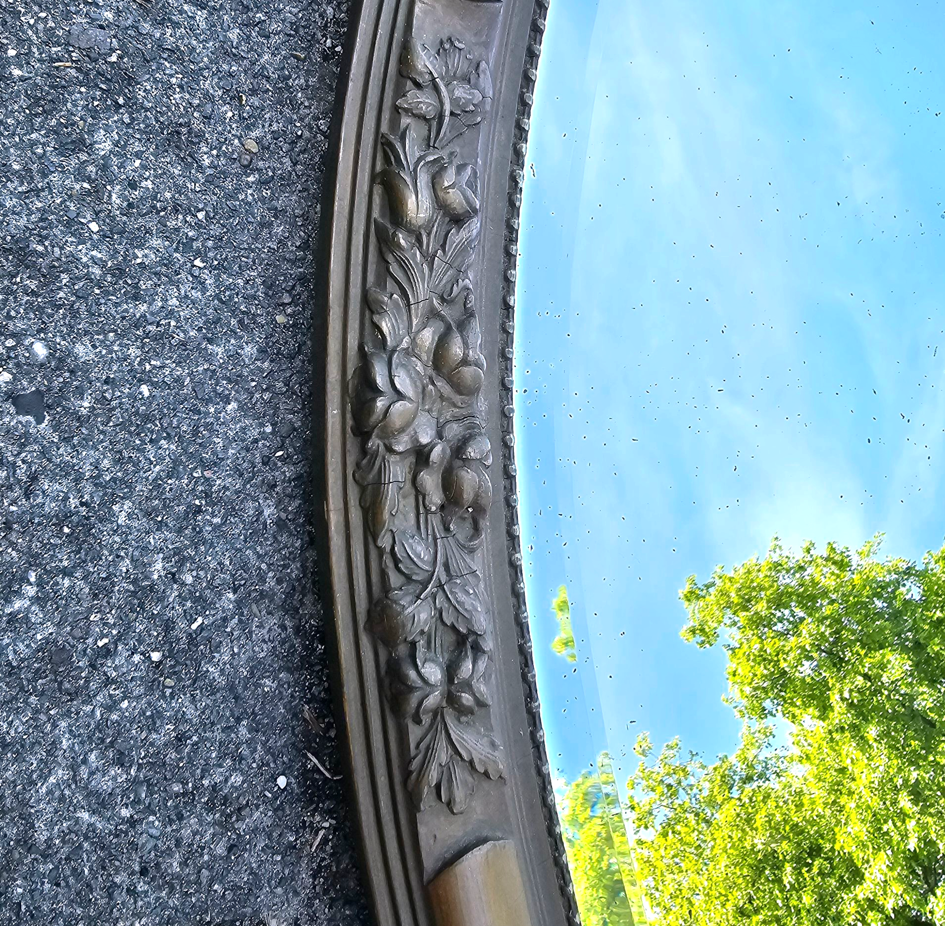 Oval Mirror / plaster / wood / 1930s / facet cut
