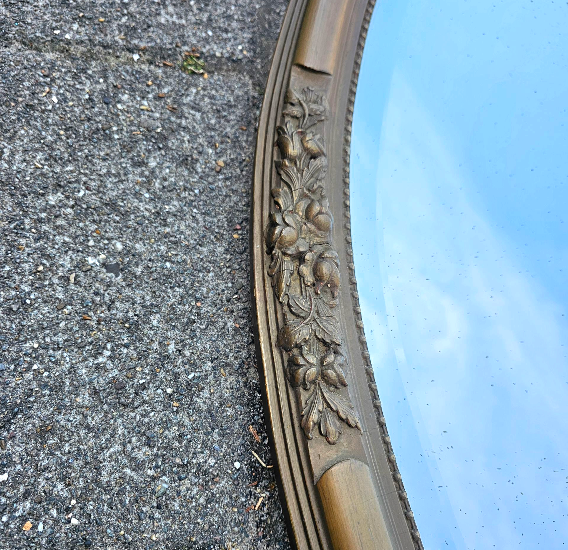 Oval Mirror / plaster / wood / 1930s / facet cut