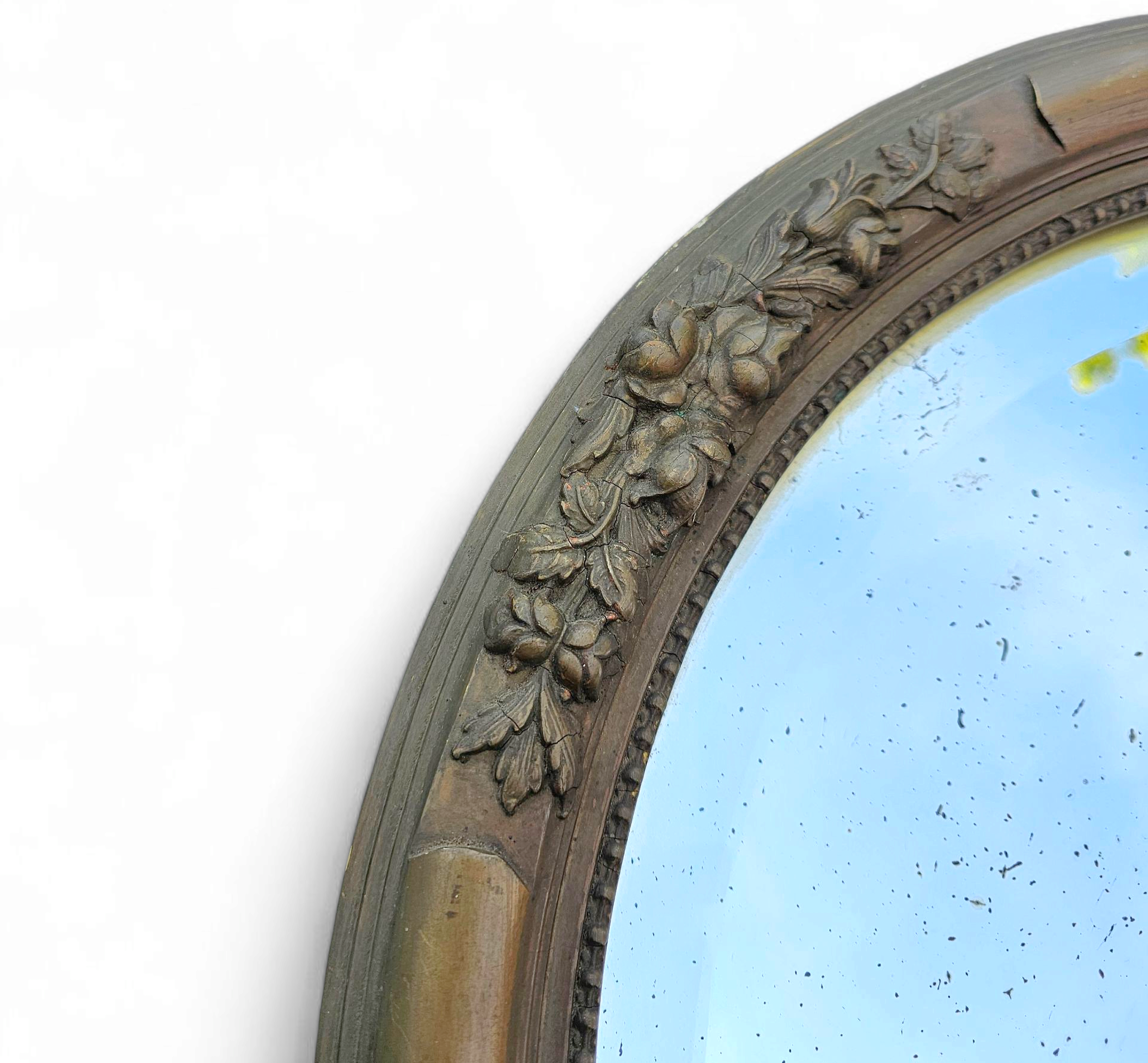 Oval Mirror / plaster / wood / 1930s / facet cut