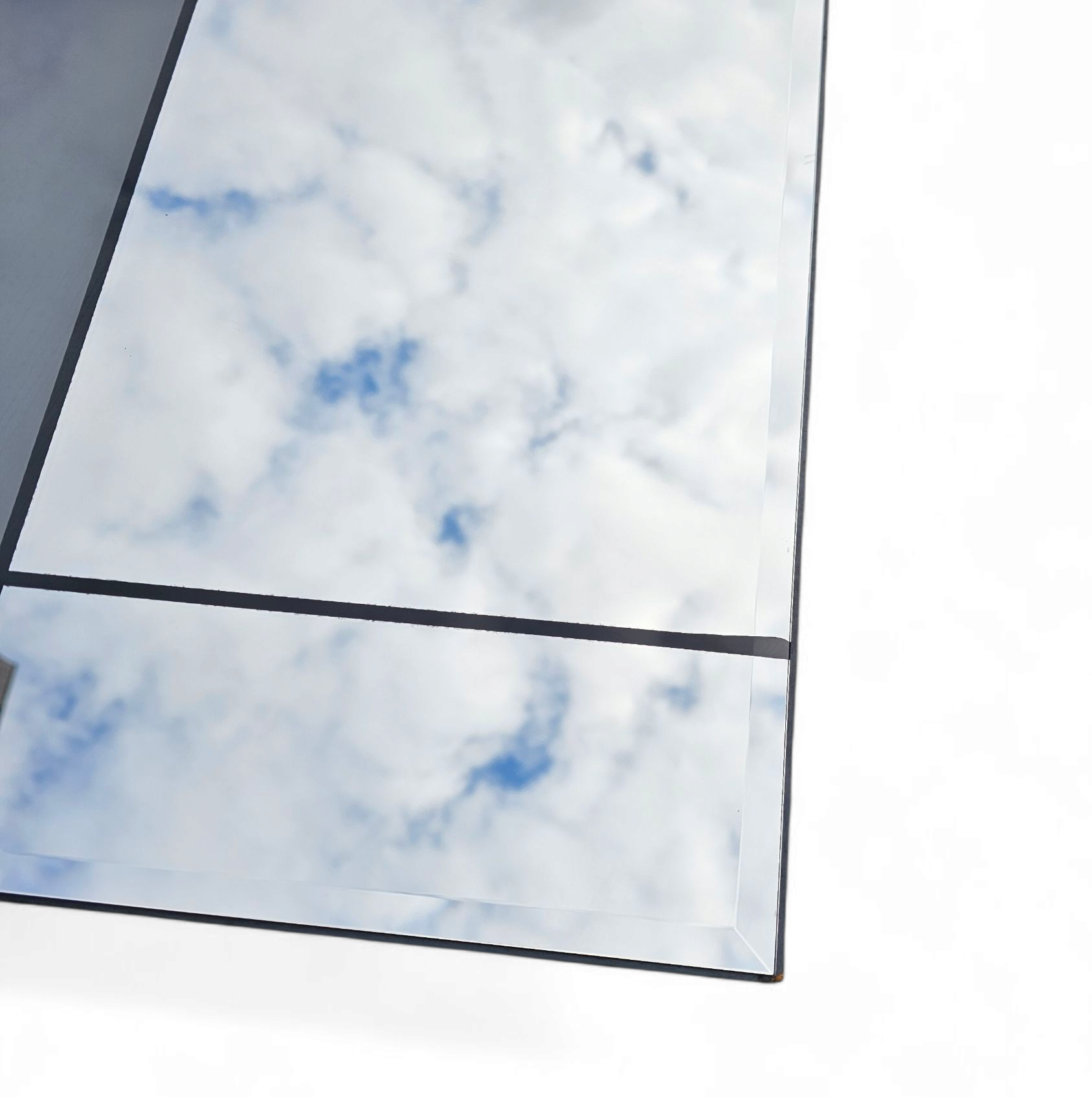 large mondrian mirror / can be used vertically or horizontally / facet cut /