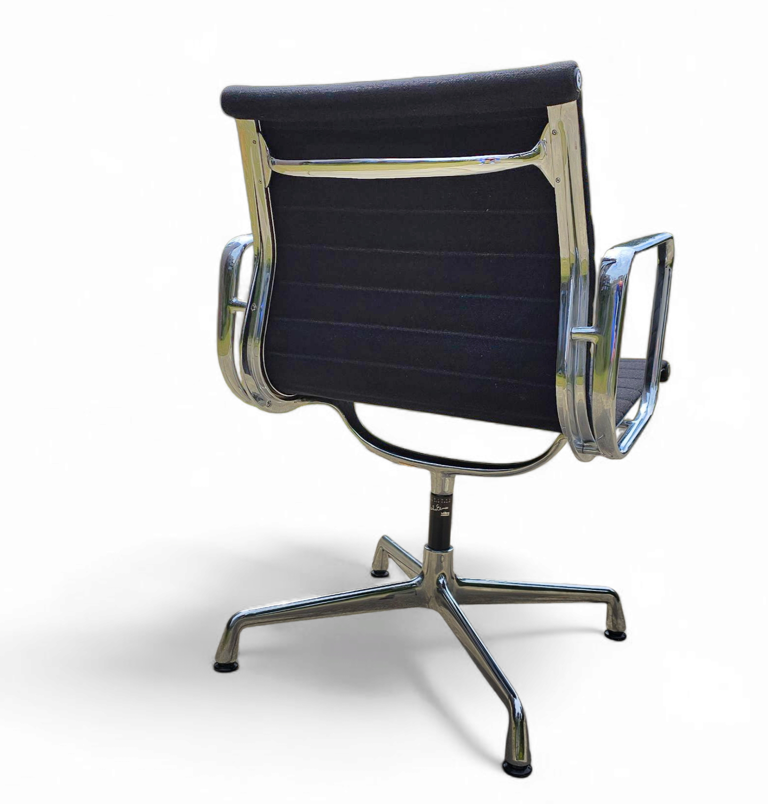 EA 107 /  108 ALU- S / EAMES / VITRA OFFICE CHAIR / Black hupsak fabric / chrome frame